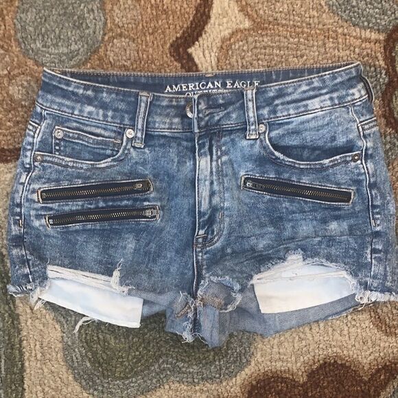 EUC UNIQUE AMERICAN EAGLE HI-RISE SHORTIE SIZE 8 - Picture 1 of 6